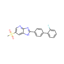 CS(=O)(=O)c1cnc2nc(-c3ccc(-c4ccccc4F)cc3)[nH]c2c1 ZINC000064527261