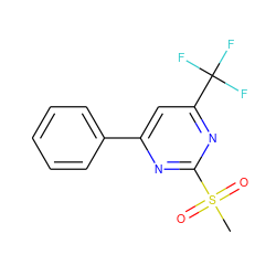 CS(=O)(=O)c1nc(-c2ccccc2)cc(C(F)(F)F)n1 ZINC000000215164