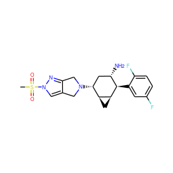 CS(=O)(=O)n1cc2c(n1)CN([C@@H]1C[C@H](N)[C@@H](c3cc(F)ccc3F)[C@H]3C[C@H]31)C2 ZINC000208089758