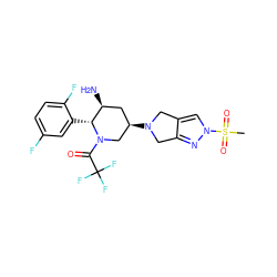 CS(=O)(=O)n1cc2c(n1)CN([C@@H]1C[C@H](N)[C@@H](c3cc(F)ccc3F)N(C(=O)C(F)(F)F)C1)C2 ZINC000169701988