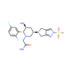 CS(=O)(=O)n1cc2c(n1)CN([C@@H]1C[C@H](N)[C@@H](c3cc(F)ccc3F)N(CC(N)=O)C1)C2 ZINC000169701984