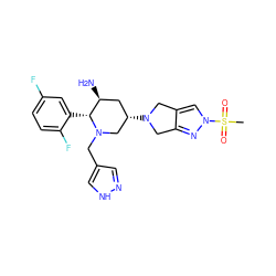 CS(=O)(=O)n1cc2c(n1)CN([C@H]1C[C@H](N)[C@@H](c3cc(F)ccc3F)N(Cc3cn[nH]c3)C1)C2 ZINC000148258681