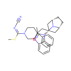 CS/C(=N/C#N)N1CCC(CCN2[C@H]3CC[C@@H]2C[C@H](n2c(C)nc4ccccc42)C3)(c2ccccc2)CC1 ZINC000101193547