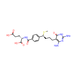 CS[C@@H](CCCc1c(N)nc(N)[nH]c1=O)c1ccc(C(=O)N[C@@H](CCC(=O)O)C(=O)O)cc1 ZINC000040845560