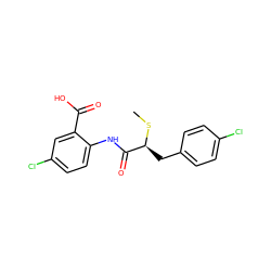 CS[C@@H](Cc1ccc(Cl)cc1)C(=O)Nc1ccc(Cl)cc1C(=O)O ZINC000013677458