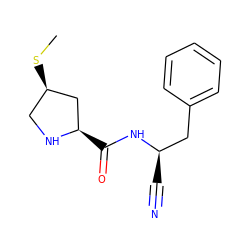 CS[C@@H]1CN[C@H](C(=O)N[C@H](C#N)Cc2ccccc2)C1 ZINC000049089735