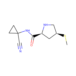 CS[C@@H]1CN[C@H](C(=O)NC2(C#N)CC2)C1 ZINC000048998554