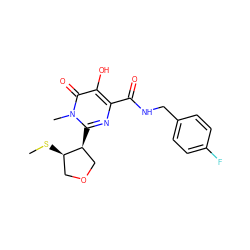 CS[C@@H]1COC[C@@H]1c1nc(C(=O)NCc2ccc(F)cc2)c(O)c(=O)n1C ZINC000149511837