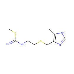 CSC(=N)NCCSCc1nc[nH]c1C ZINC000029217749