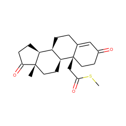 CSC(=O)C[C@]12CCC(=O)C=C1CC[C@@H]1[C@@H]3CCC(=O)[C@@]3(C)CC[C@@H]12 ZINC000027869424