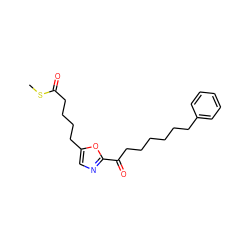 CSC(=O)CCCCc1cnc(C(=O)CCCCCCc2ccccc2)o1 ZINC000103239564