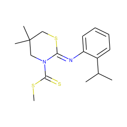 CSC(=S)N1CC(C)(C)CS/C1=N\c1ccccc1C(C)C ZINC000000590937