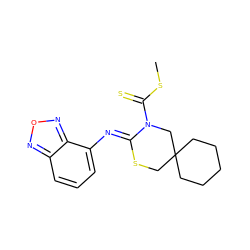 CSC(=S)N1CC2(CCCCC2)CS/C1=N\c1cccc2nonc12 ZINC000028822640