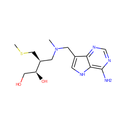 CSC[C@@H](CN(C)Cc1c[nH]c2c(N)ncnc12)[C@@H](O)CO ZINC000084713814