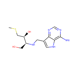 CSC[C@@H](O)[C@H](CO)NCc1c[nH]c2c(N)ncnc12 ZINC000084703768