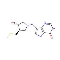 CSC[C@@H]1CN(Cc2c[nH]c3c(=O)[nH]cnc23)C[C@H]1O ZINC000146862037