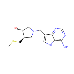 CSC[C@@H]1CN(Cc2c[nH]c3c(N)ncnc23)C[C@H]1O ZINC000058546763