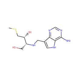 CSC[C@H](O)[C@@H](CO)NCc1c[nH]c2c(N)ncnc12 ZINC000084671851