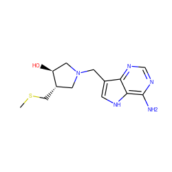 CSC[C@H]1CN(Cc2c[nH]c3c(N)ncnc23)C[C@@H]1O ZINC000011686540