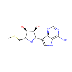 CSC[C@H]1N[C@@H](c2c[nH]c3c(N)ncnc23)[C@H](O)[C@@H]1O ZINC000005929303