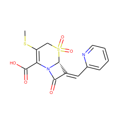 CSC1=C(C(=O)O)N2C(=O)/C(=C/c3ccccn3)[C@H]2S(=O)(=O)C1 ZINC000013442996