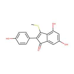 CSC1=C(c2ccc(O)cc2)C(=O)c2cc(O)cc(O)c21 ZINC000028472535