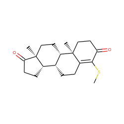 CSC1=C2CC[C@@H]3[C@@H]4CCC(=O)[C@@]4(C)CC[C@@H]3[C@@]2(C)CCC1=O ZINC000027651414