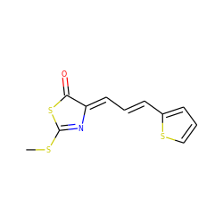 CSC1=N/C(=C\C=C\c2cccs2)C(=O)S1 ZINC000005102400