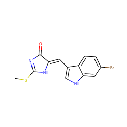 CSC1=NC(=O)/C(=C/c2c[nH]c3cc(Br)ccc23)N1 ZINC000101514097