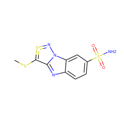 CSC1=S=Nn2c1nc1ccc(S(N)(=O)=O)cc12 ZINC000072187330