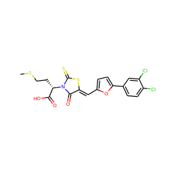 CSCC[C@@H](C(=O)O)N1C(=O)/C(=C/c2ccc(-c3ccc(Cl)c(Cl)c3)o2)SC1=S ZINC000001802026