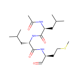 CSCC[C@@H](C=O)NC(=O)[C@H](CC(C)C)NC(=O)[C@H](CC(C)C)NC(C)=O ZINC000003874336