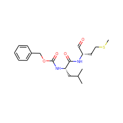 CSCC[C@@H](C=O)NC(=O)[C@H](CC(C)C)NC(=O)OCc1ccccc1 ZINC000026733792