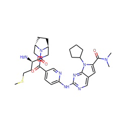 CSCC[C@@H](N)C(=O)N1[C@H]2CC[C@H]1CN(C(=O)c1ccc(Nc3ncc4cc(C(=O)N(C)C)n(C5CCCC5)c4n3)nc1)C2 ZINC000118588705