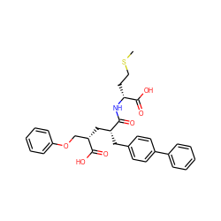 CSCC[C@@H](NC(=O)[C@H](Cc1ccc(-c2ccccc2)cc1)C[C@@H](COc1ccccc1)C(=O)O)C(=O)O ZINC000027767481