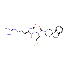 CSCC[C@H](C(=O)N1CCC2(CCc3ccccc32)CC1)N1C(=O)N[C@H](CCCN=C(N)N)C1=O ZINC000026282500