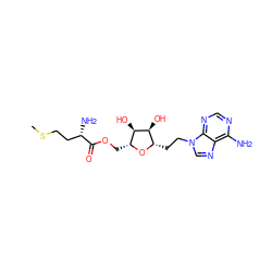 CSCC[C@H](N)C(=O)OC[C@H]1O[C@@H](CCn2cnc3c(N)ncnc32)[C@H](O)[C@@H]1O ZINC000028014899