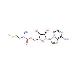 CSCC[C@H](N)C(=O)OC[C@H]1O[C@@H](n2cnc3c(N)ncnc32)[C@H](O)[C@@H]1O ZINC000053227596