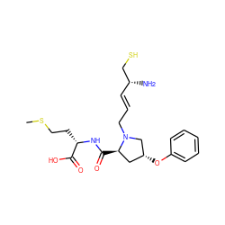 CSCC[C@H](NC(=O)[C@@H]1C[C@@H](Oc2ccccc2)CN1C/C=C/[C@@H](N)CS)C(=O)O ZINC000096900186