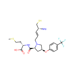 CSCC[C@H](NC(=O)[C@@H]1C[C@H](Oc2ccc(C(F)(F)F)cc2)CN1C/C=C/[C@@H](N)CS)C(=O)O ZINC000026256340