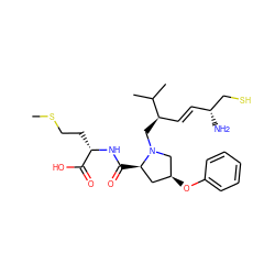 CSCC[C@H](NC(=O)[C@@H]1C[C@H](Oc2ccccc2)CN1C[C@H](/C=C/[C@@H](N)CS)C(C)C)C(=O)O ZINC000026247983