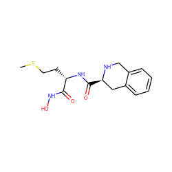 CSCC[C@H](NC(=O)[C@@H]1Cc2ccccc2CN1)C(=O)NO ZINC000072119792