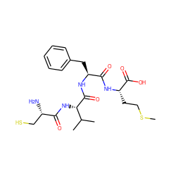 CSCC[C@H](NC(=O)[C@H](Cc1ccccc1)NC(=O)[C@@H](NC(=O)[C@@H](N)CS)C(C)C)C(=O)O ZINC000003922430