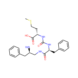 CSCC[C@H](NC(=O)N[C@@H](Cc1ccccc1)C(=O)NC[C@H](N)Cc1ccccc1)C(=O)O ZINC000040402966