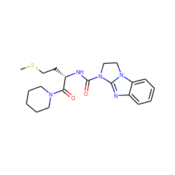 CSCC[C@H](NC(=O)N1CCn2c1nc1ccccc12)C(=O)N1CCCCC1 ZINC000006672492