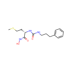 CSCC[C@H](NC(=O)NCCCc1ccccc1)C(=O)NO ZINC000095562592