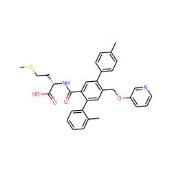 CSCC[C@H](NC(=O)c1cc(-c2ccc(C)cc2)c(COc2cccnc2)cc1-c1ccccc1C)C(=O)O ZINC000027192930