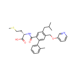 CSCC[C@H](NC(=O)c1cc(CC(C)C)c(COc2cccnc2)cc1-c1ccccc1C)C(=O)O ZINC000013800691