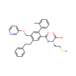 CSCC[C@H](NC(=O)c1cc(CCc2ccccc2)c(COc2cccnc2)cc1-c1ccccc1C)C(=O)O ZINC000027199076