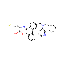 CSCC[C@H](NC(=O)c1ccc(CN(CC2CCCCC2)c2cccnc2)cc1-c1ccccc1C)C(=O)O ZINC000027198562